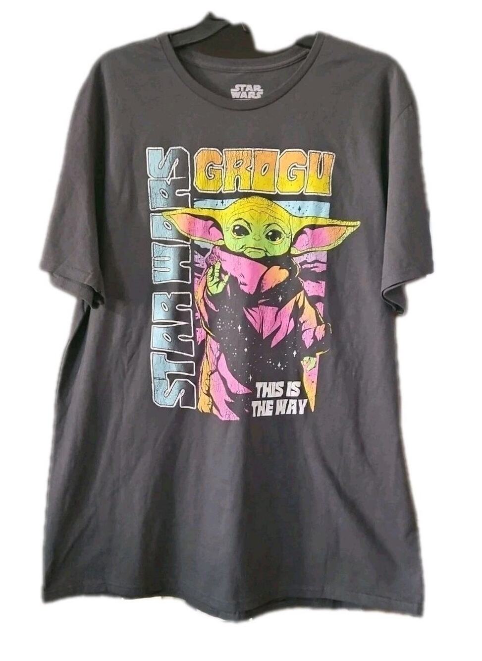 Star Wars Tshirt "This Is the Way" Grogu Tee Neon Mandalorian 2XL